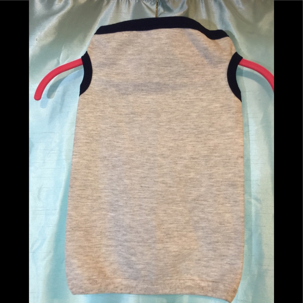Dog Tee/Sweatshirt, Grey with blue ribbing, NWT
